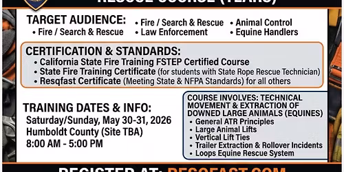 Large Animal Technical Rescue - Certification Level Training