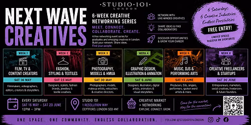 NEXT WAVE CREATIVES   A 6-Week Creative Networking Series at Studio 101