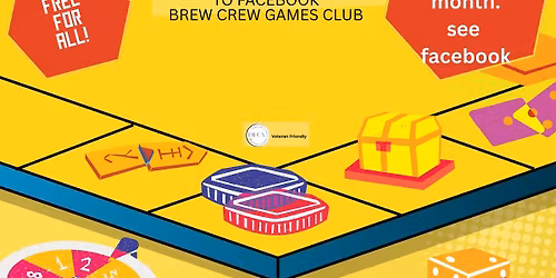 Verwood Hub Brew Crew Games Club, every Wednesday