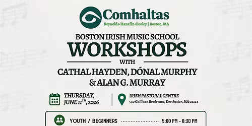 Boston Irish Music Workshops - Cathal Hayden, D\u00f3nal Murphy &  Alan Murray