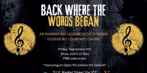 Back Where the Words Began: An Evening w\/ El'Ja Bowens