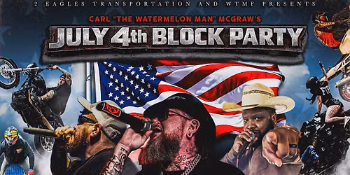 July 4th BLOCK PARTY w\/ live music and stunt bike demo show. 