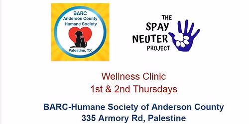 The Spay Neuter Project (Dehart Vet Services) Palestine, TX Wellness Clinic Only