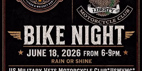 US Military Vets MC Bike Night with live music by Corty Byron