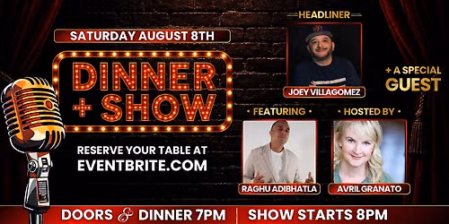 August - 2026! Dinner + A Show - STAND UP COMEDY OAK PARK