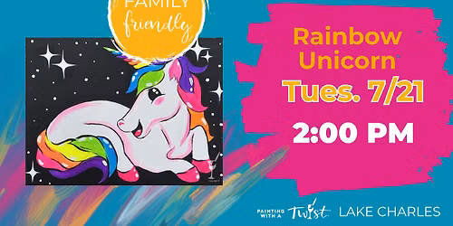 Family Friendly Paint Event | Rainbow Unicorn