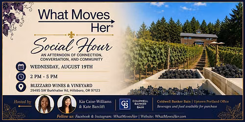 \u2728 You\u2019re Invited to the What Moves Her Oregon Social Hour! \u2728