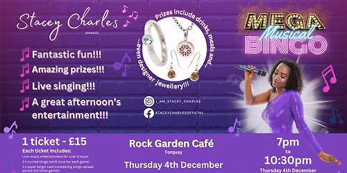 \u2b50MEGA\u2b50 Musical Bingo at TBC (Torquay) - COMING SOON