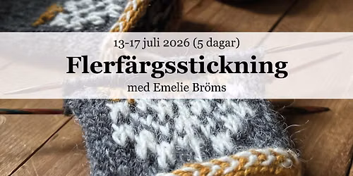 Flerf\u00e4rgsstickning - metod & teknik 2026 med Emelie Br\u00f6ms!