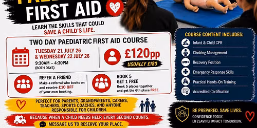 Paediatric First Aid - Two Day Course
