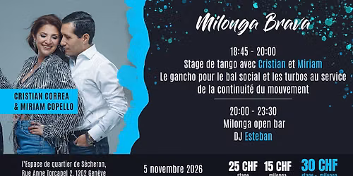 Milonga Brava avec Cristian Correa & Miriam Copello