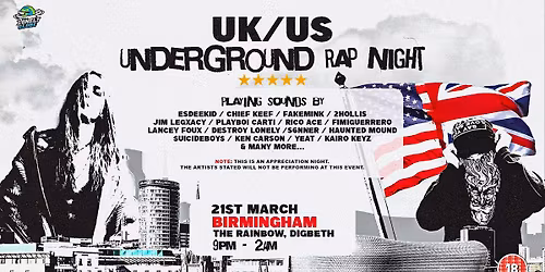 UK\/US UNDERGROUND RAP NIGHT - Birmingham