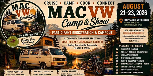 VW Camp & Show Participant Registration & Campout