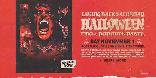 Taking Back Saturday Halloween: Emo & Pop Punk Party - Port Macquarie