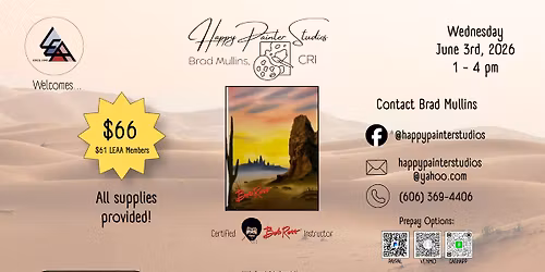 Bob Ross painting with Happy Painter Studio