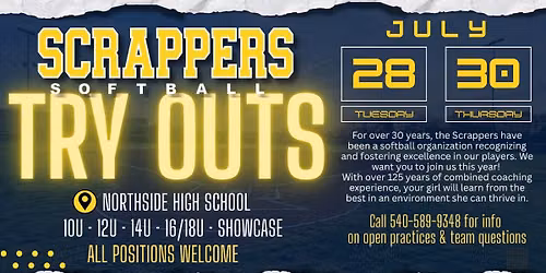 Scrappers Fastpitch 2026 Try Outs