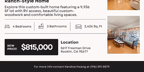 Open House @ 5617 Freeman Dr in Rocklin!