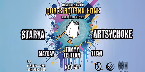 Quack Squawk Honk Record Release Party: Starya | Artsychoke