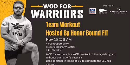 Team RWB WOD for Warriors