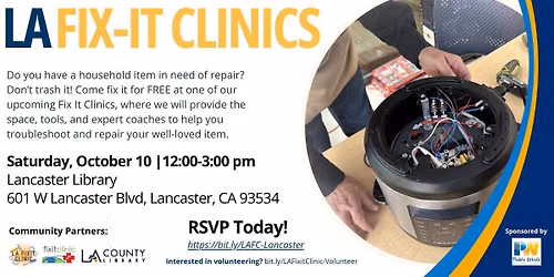 LA Fixit Clinic at Lancaster Library