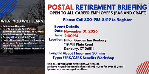Post Office Employees Retirement Seminar - Danbury - 11\/01\/26