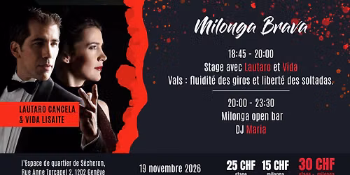 Milonga Brava avec Lautaro Cancela & Vida Lisaite