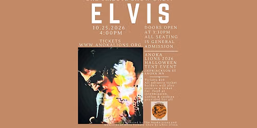 2026 ELVIS tribute is LIVE at the Anoka Lions Halloween Tent Event!
