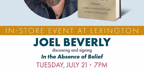Joel Beverly discussing and signing In the Absence of Belief