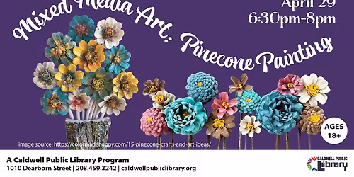 Mixed Media Art: Pinecone Painting