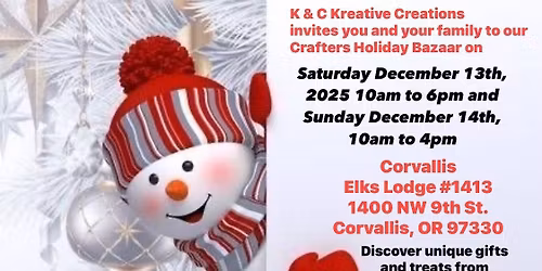 K&C Kreative Creations Crafters Holiday Bazaar 