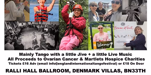 Charity Milonga & Tea Dance celebrating Julie Bowden (for Ovarian Cancer+Martlets Hospice Charities)