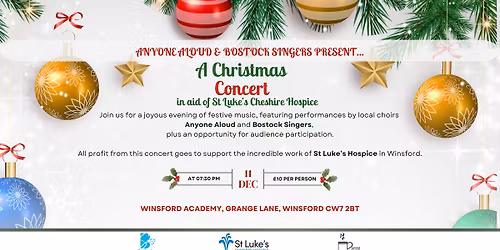 Christmas Concert for St Lukes Hospice with Anyone Aloud