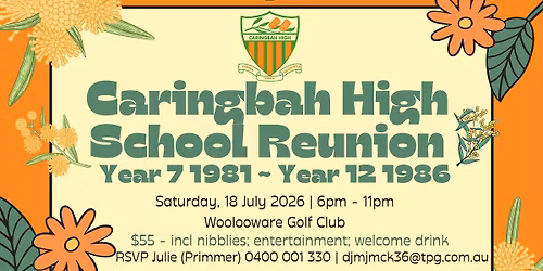 Caringbah High 40 years from Year 12 - 1986