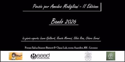 Concorso di poesia "Per Amedeo Modigliani". II Edizione. Bando 2026 — Corso Amedeo, 101, 57125 Livorno LI, Italia