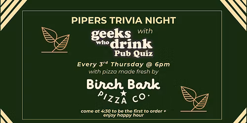 Geeks Who Drink x Pipers Trivia Night