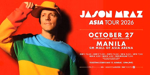 JASON MRAZ: ASIA TOUR 2026 IN MANILA