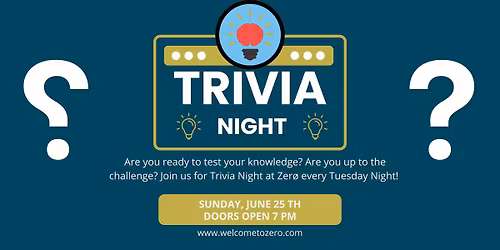 Trivia Night at Zero: Non-Alcoholic Bar