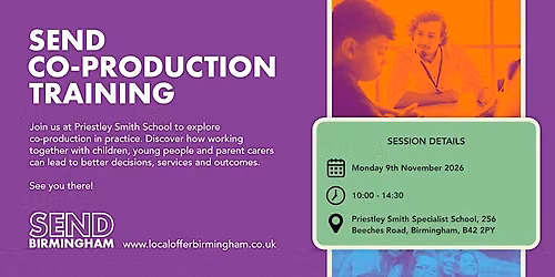 SEND Co-production Training: November 2026