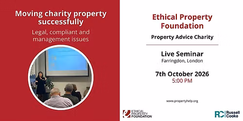 Moving Charity Premises Successfully:  Legal, Management and Compliance