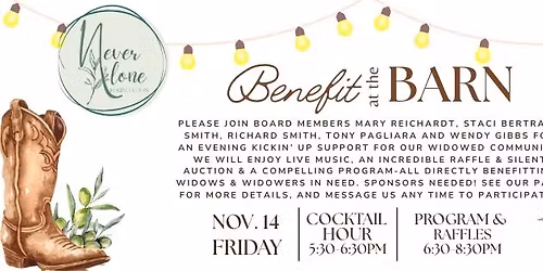 Never Alone\u2019s Benefit at the Barn