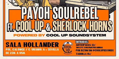 S15NOV\/\/ Reggae Dub X presenta "Payoh Soul Rebel ft Cool Up & Sherlock Horns"