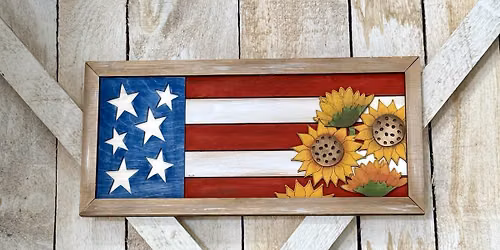 Flags and Flowers Shelf Decor