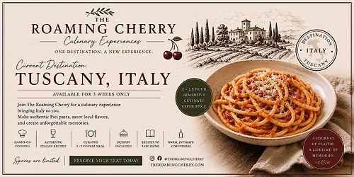 Passport to Tuscany - Hands on Pasta  Making with a Food Network Winner