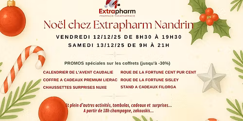 Noël chez Extrapharm Nandrin 12/12 et 13/12