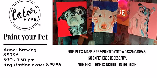 8\/29 Armor Brewing Co. Allen, TX - Paint your Pet