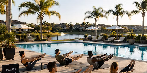 Mat Class by the Pool