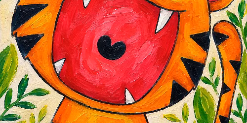Roaring Tiger Paint & Pizza at Papa Bear's Pizza Oven