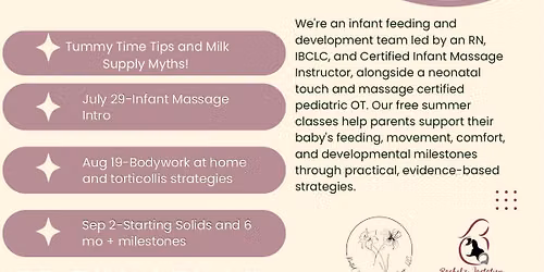 FREE infant wellness events this summer! 