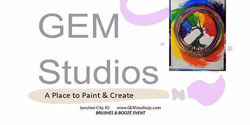 Brushes & Booze Rainbow Swirl Tree