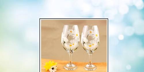 Simple Daisy Wine Glass Paint Party